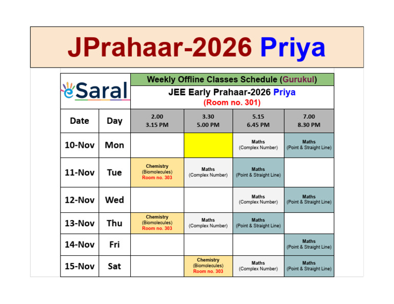Priya Revise Schedule | PDF