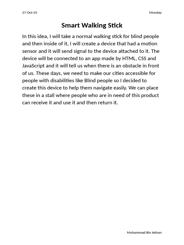 Smart Walking Stick for the Visually Impaired | PDF