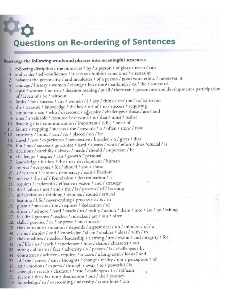 Sentence Rearrangement | PDF