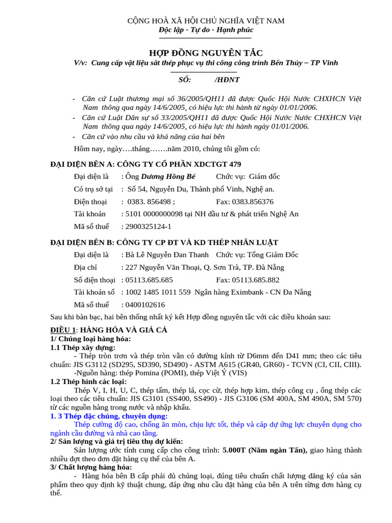 HDNT Cty 479 - Cau Ben Thuy | PDF