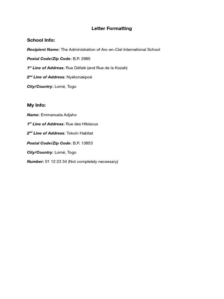 Letter Formatting | PDF