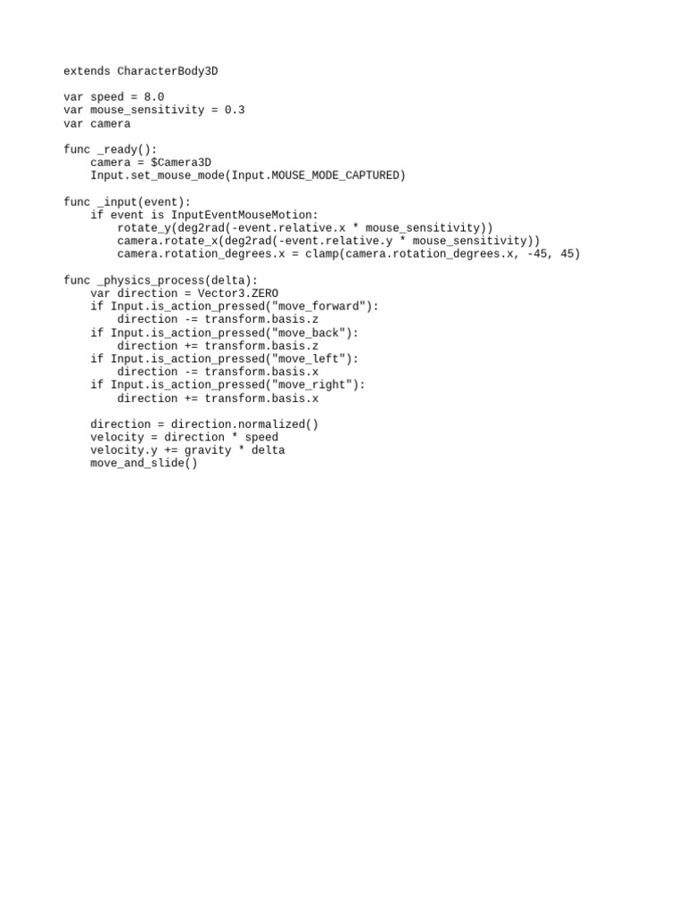 3D Character Movement Script Guide | PDF