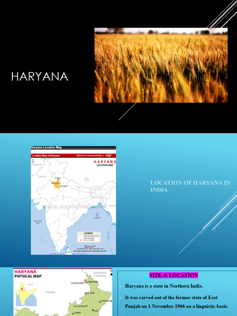 Overview of Haryana State in India | PDF | Agriculture | Earth Sciences