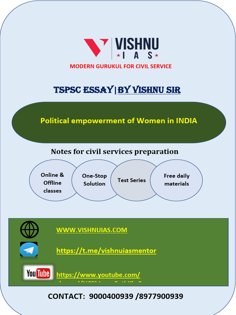 Political Empowerment of Women in INDIA | PDF | Gender Equality ...