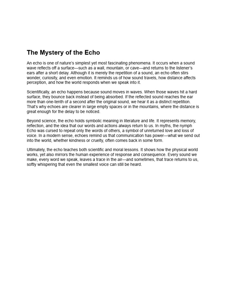 Understanding Echoes: Science and Symbolism | PDF