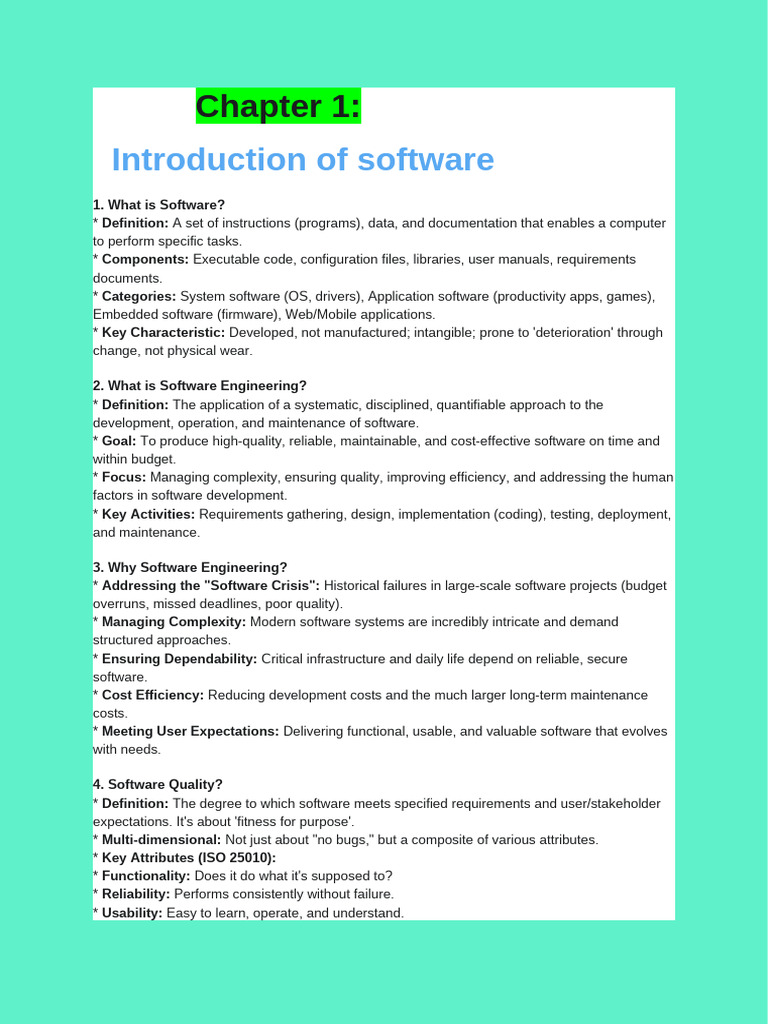 Chapter 1 | PDF | Software Development Process | Software