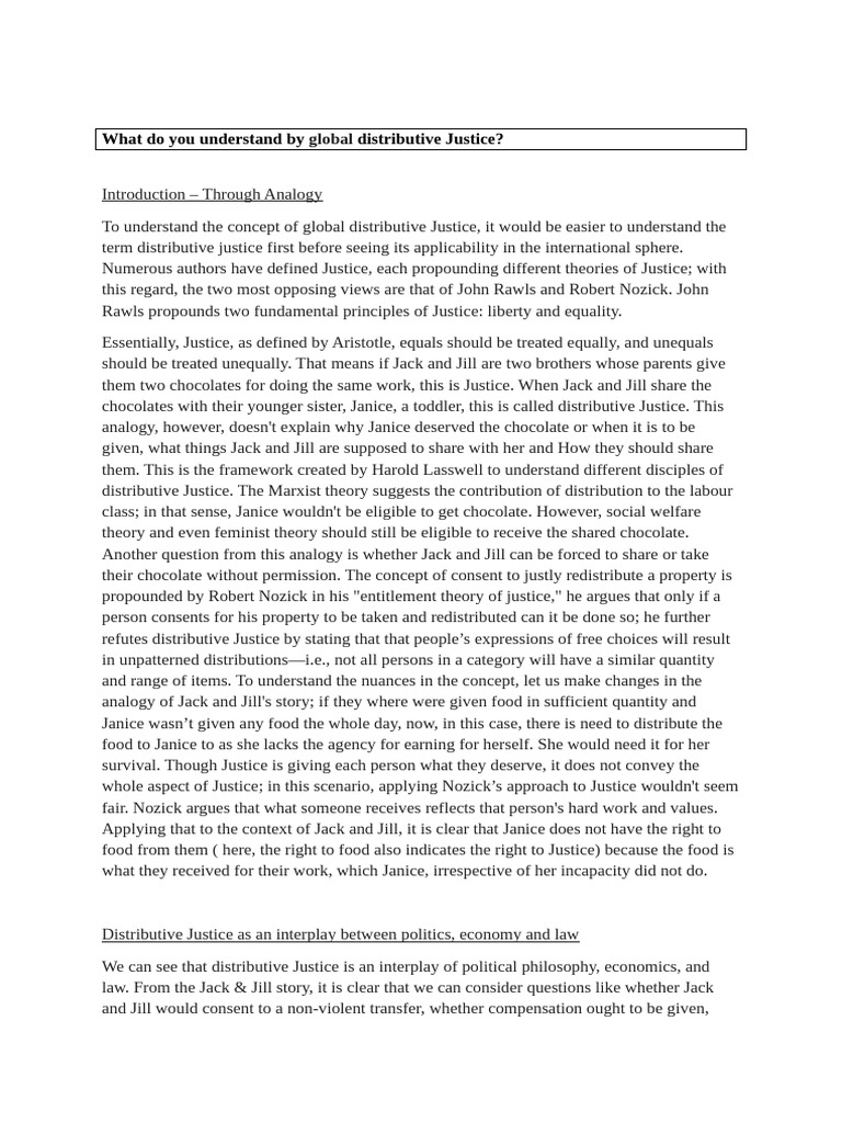 Gurpur Maam Assignment of Distributive Justice | PDF | Justice | Crime ...