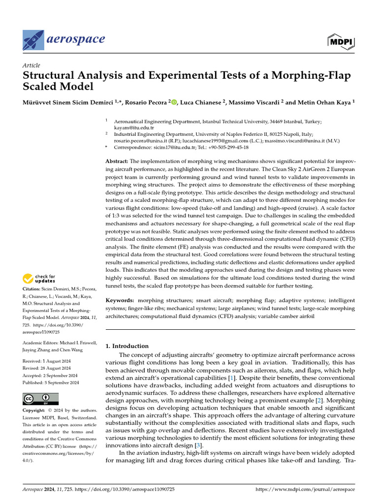 Structural Analysis and Experimental Tests of A Morphing-Flap Scaled ...