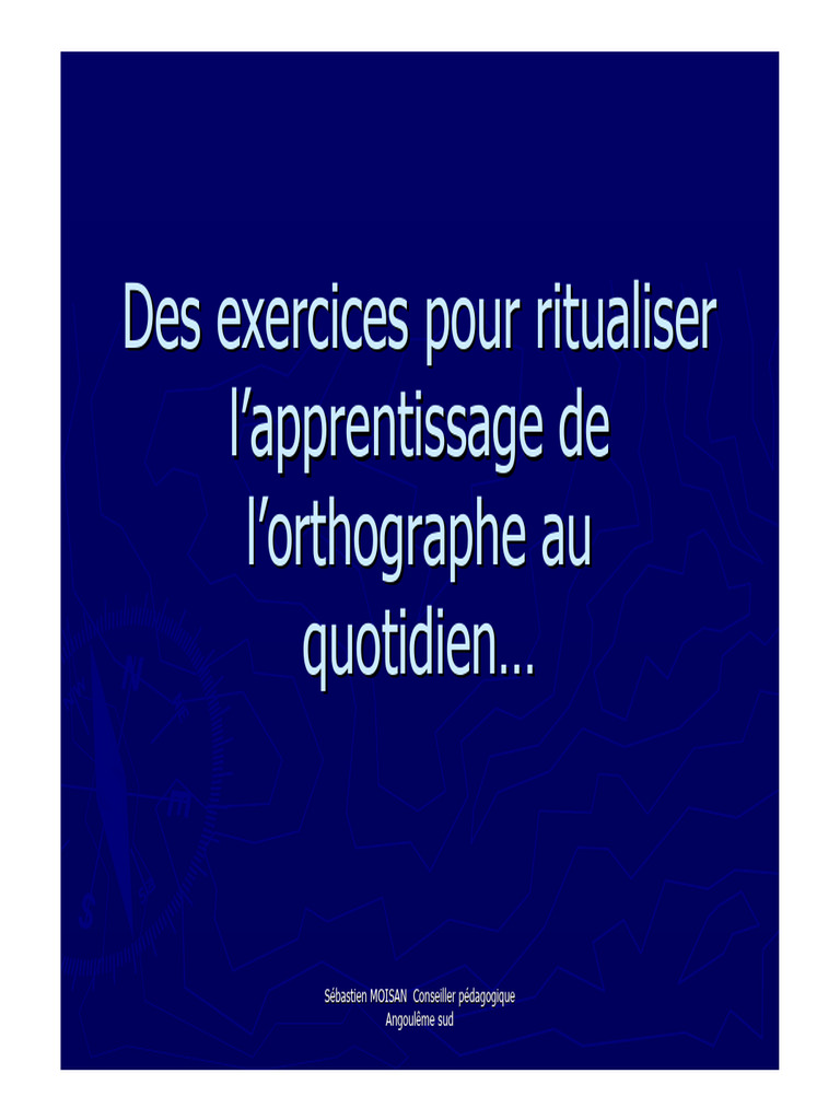 Exercices quotidiens d'orthographe | PDF