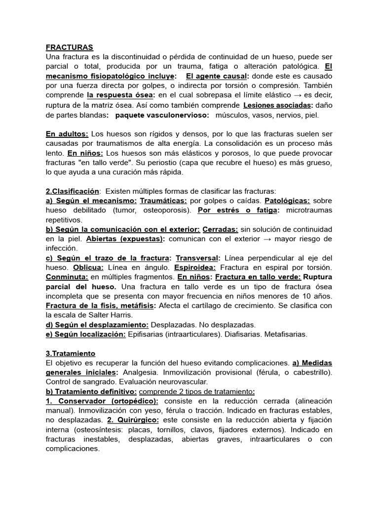 Guía Completa sobre Fracturas Óseas | PDF | Hueso | Especialidades Medicas