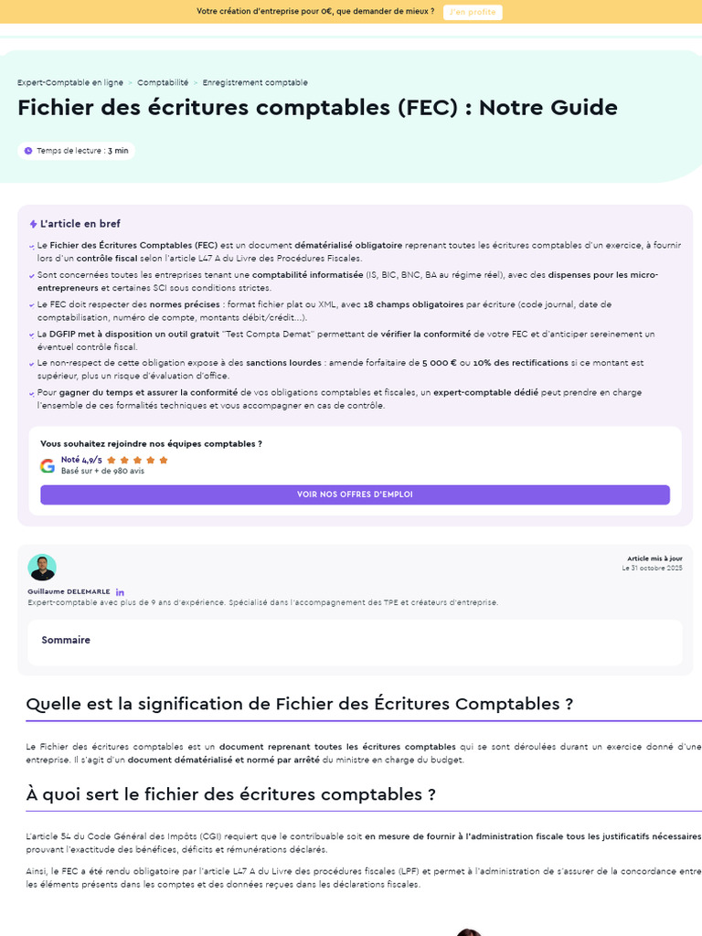 Guide du Fichier des Écritures Comptables | PDF | Impôt sur le revenu ...