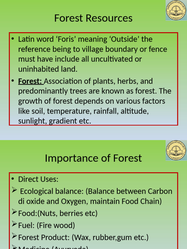 Importance and Management of Forest Resources | PDF | Forests | Soil
