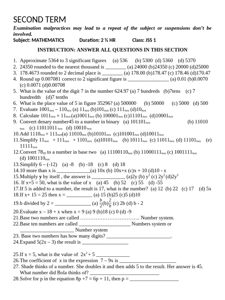 ss 1mathematics | PDF | Significant Figures | Decimal
