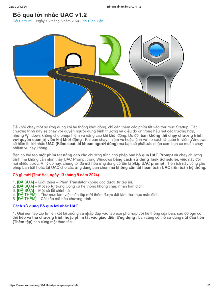 Bỏ Qua Lời Nhắc UAC v1.2 | PDF