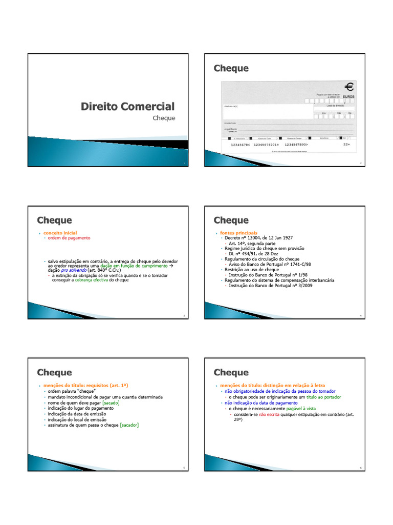 12 Comercial Vi Cheque 2011 | PDF | Cheque (banco) | Bancos