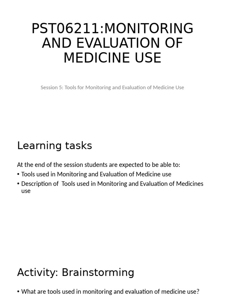 Tools for Medicine Use Evaluation | PDF | Prescription Drugs ...