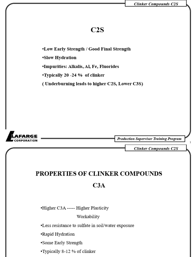 Clinker Compounds C2S Training Guide | PDF | Natural Materials | Concrete