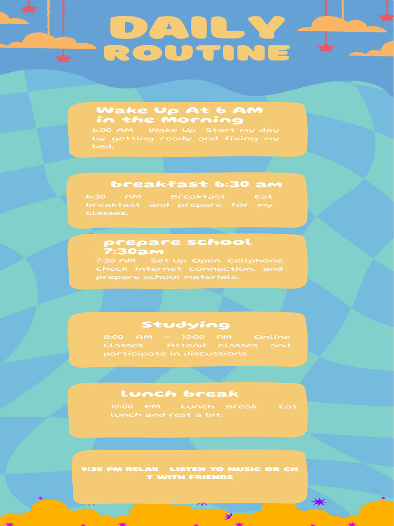 Daily Routine: Morning to Evening Schedule | PDF