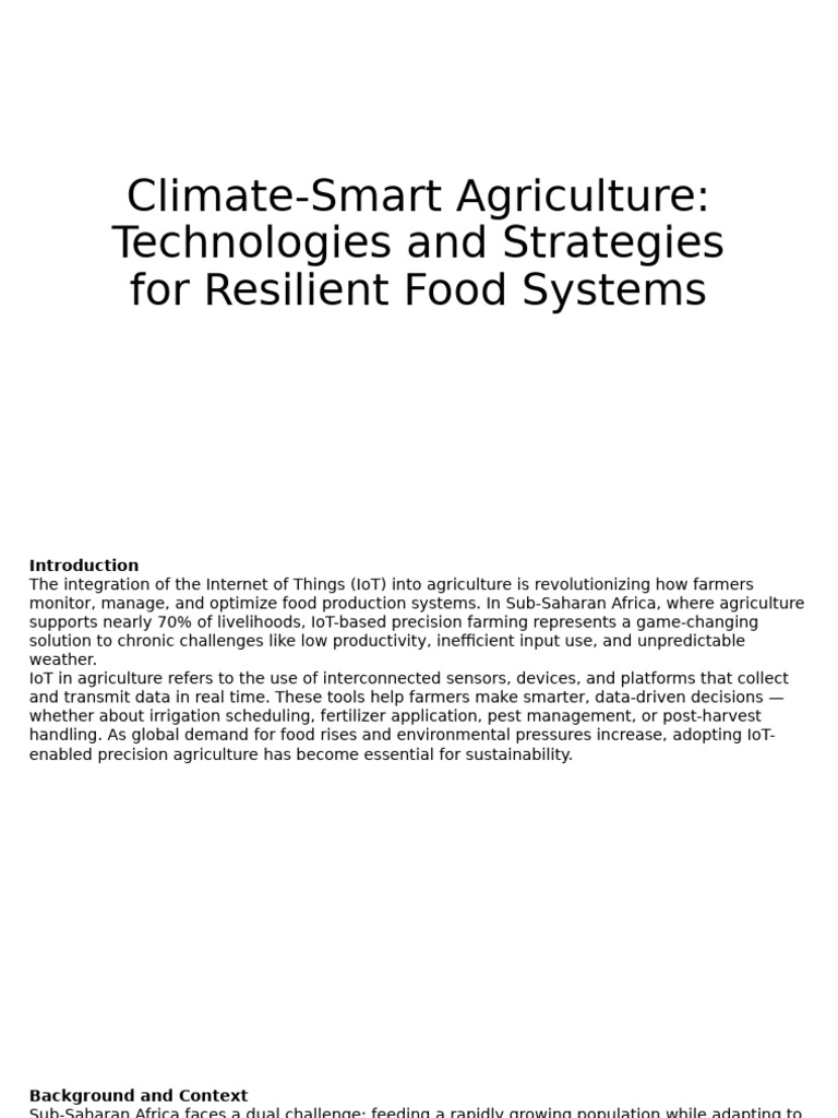 IoT and AgriTech for African Farming | PDF | Agriculture | Internet Of ...