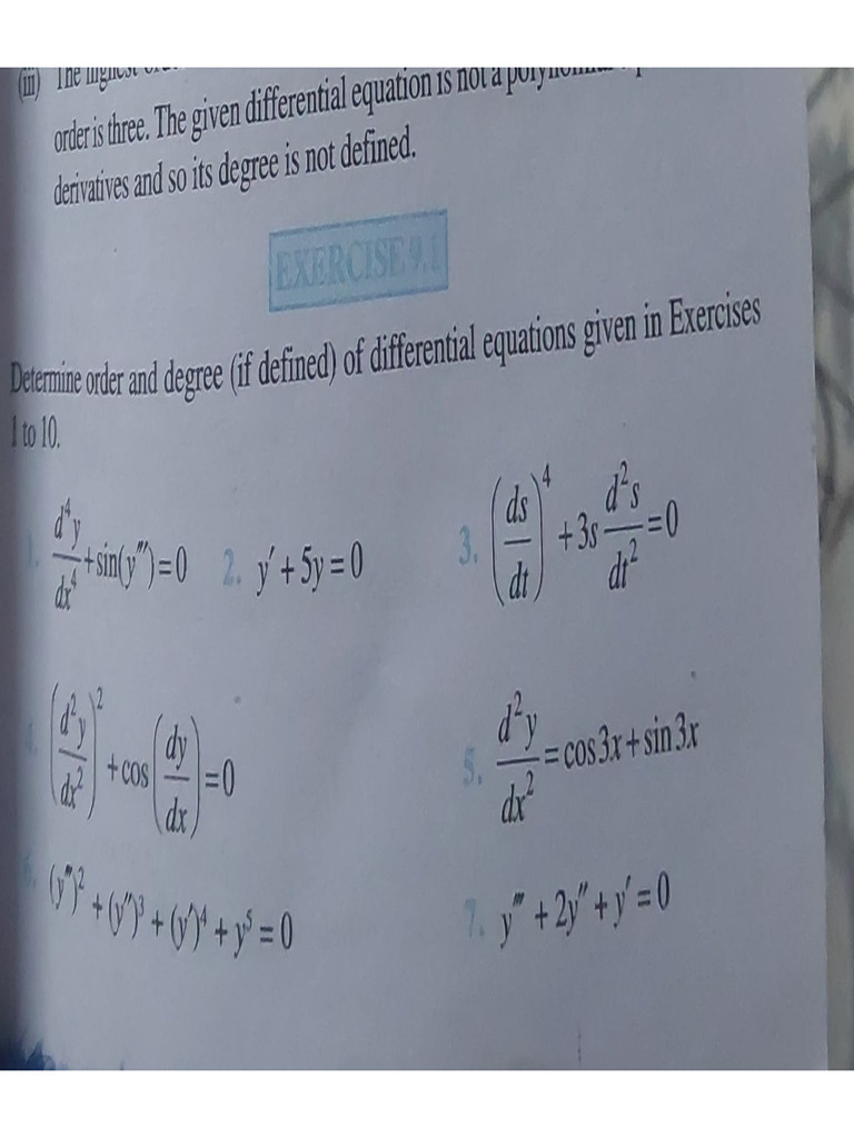 Differential Eq Ncert | PDF