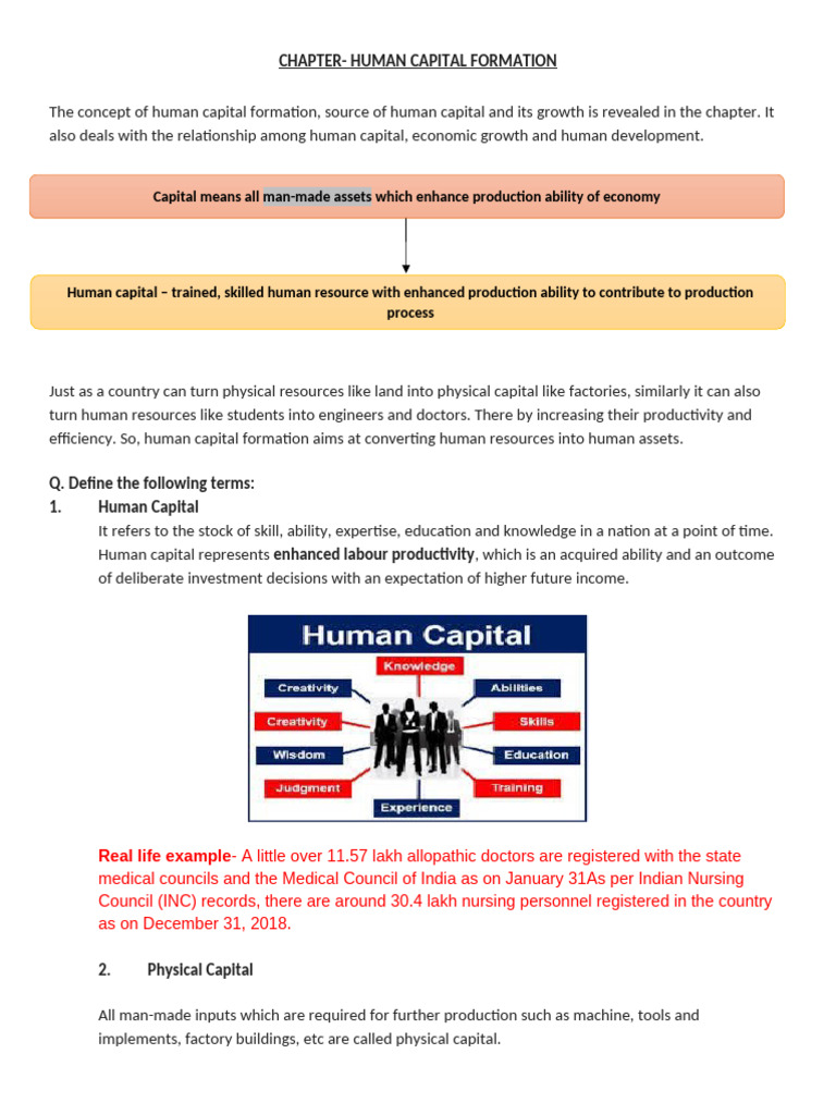 CH - Human Capital Formation | PDF | Human Capital | Capital (Economics)