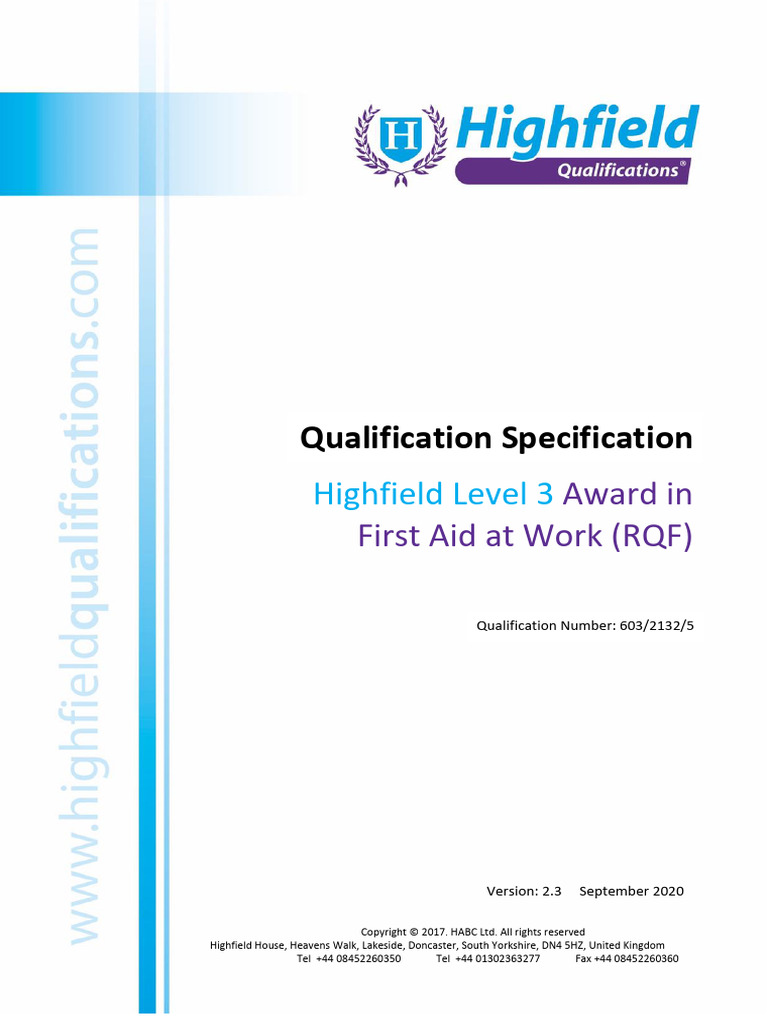 Highfield Level 3 First Aid Award Guide | PDF | First Aid | Identity ...