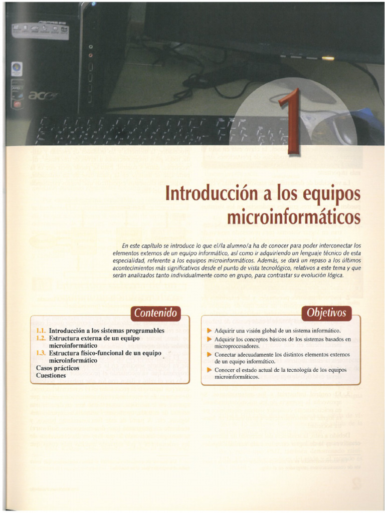 Tema 1. Introduccion A Los Equipos Microinformaticos | PDF