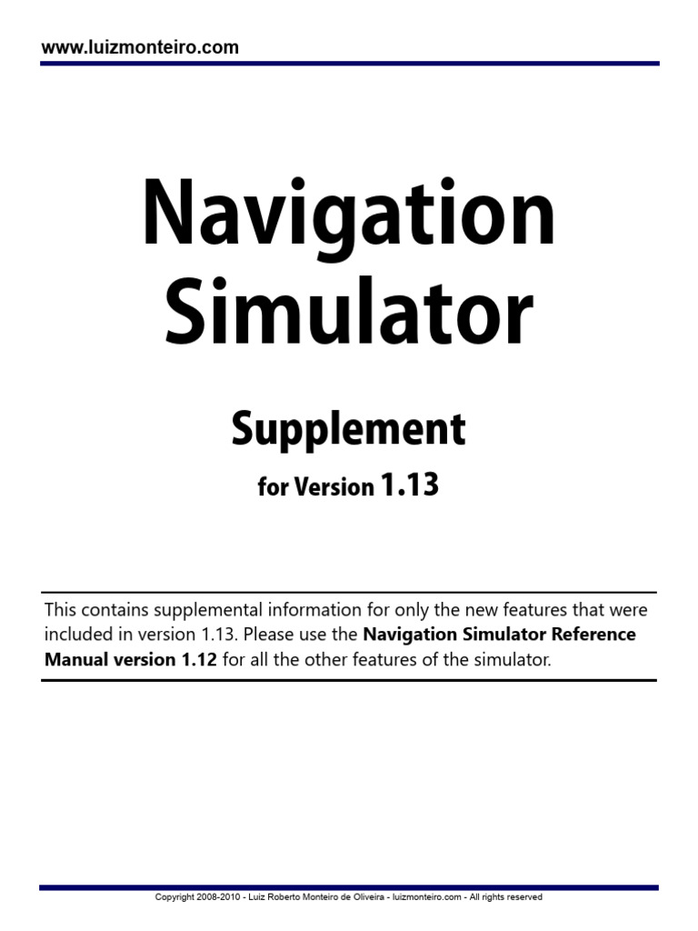Navigation Simulator 1.13 Features | PDF | Keyboard Shortcut | Computer ...