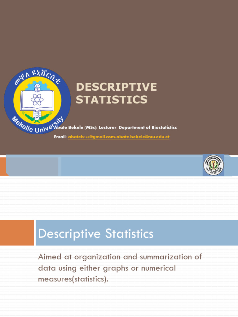 Descriptive Statistics | PDF | Coefficient Of Variation | Pie Chart