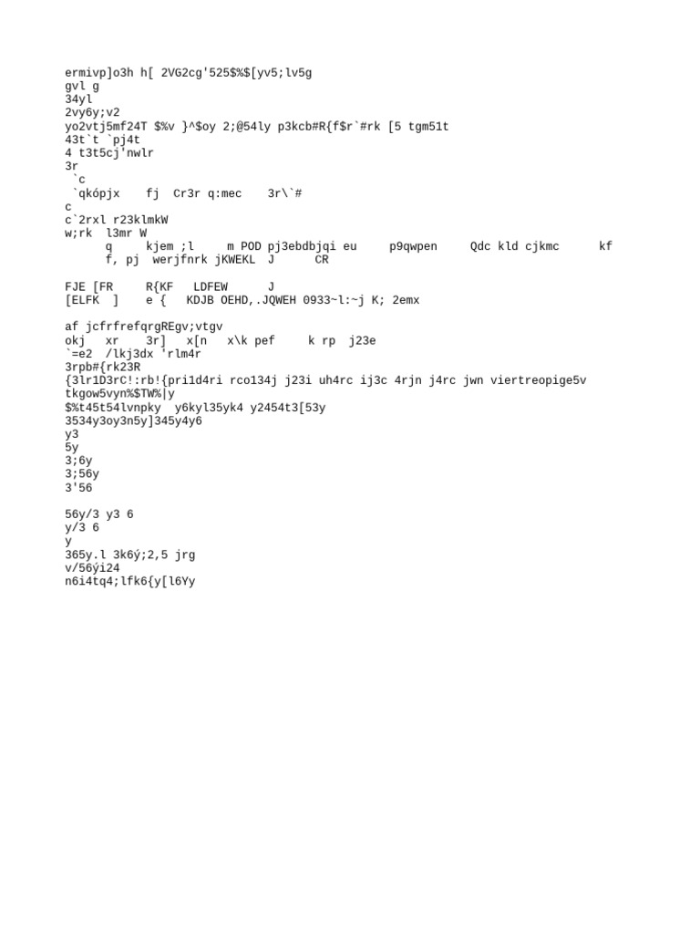Unintelligible Text Document | PDF