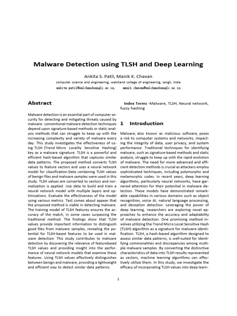 TLSH and Deep Learning for Malware Detection | PDF | Deep Learning ...