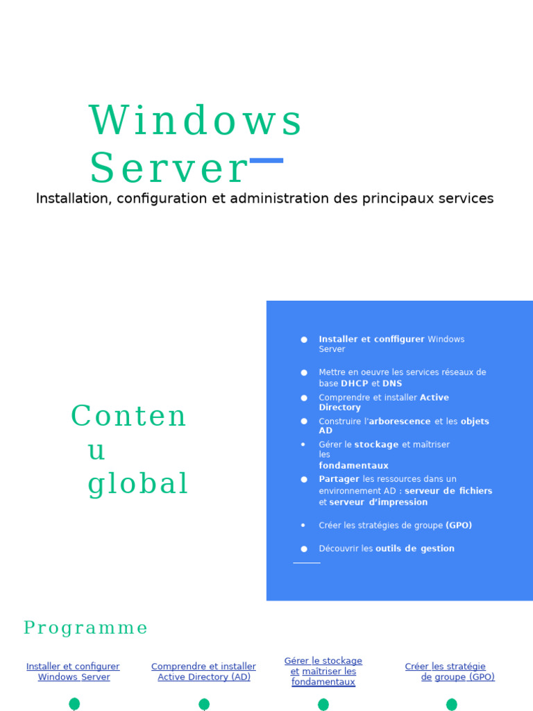 Installation et gestion de Windows Server | PDF | Système de noms de ...