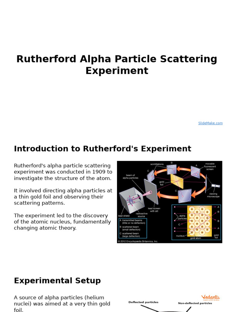Rutherford's Alpha Particle Experiment | PDF
