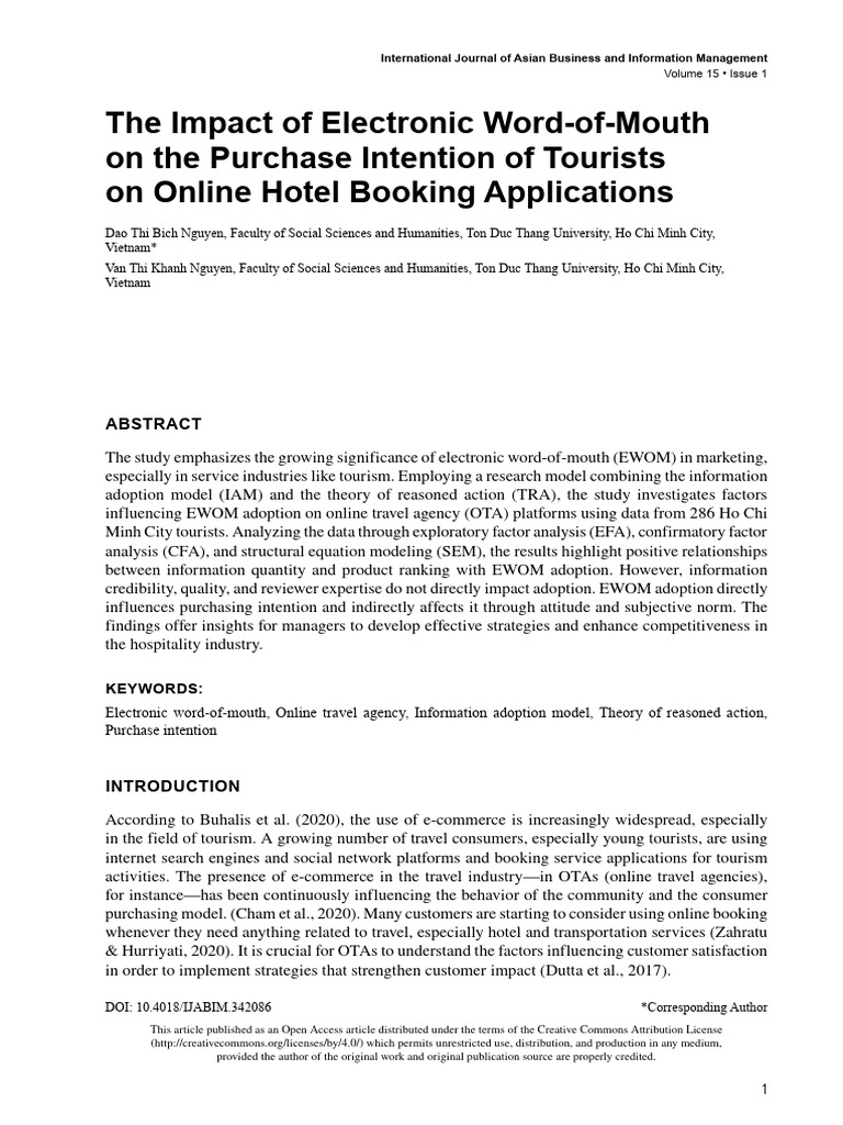 The Impact of Electronic Word of Mouth On The Purc | PDF | Attitude ...