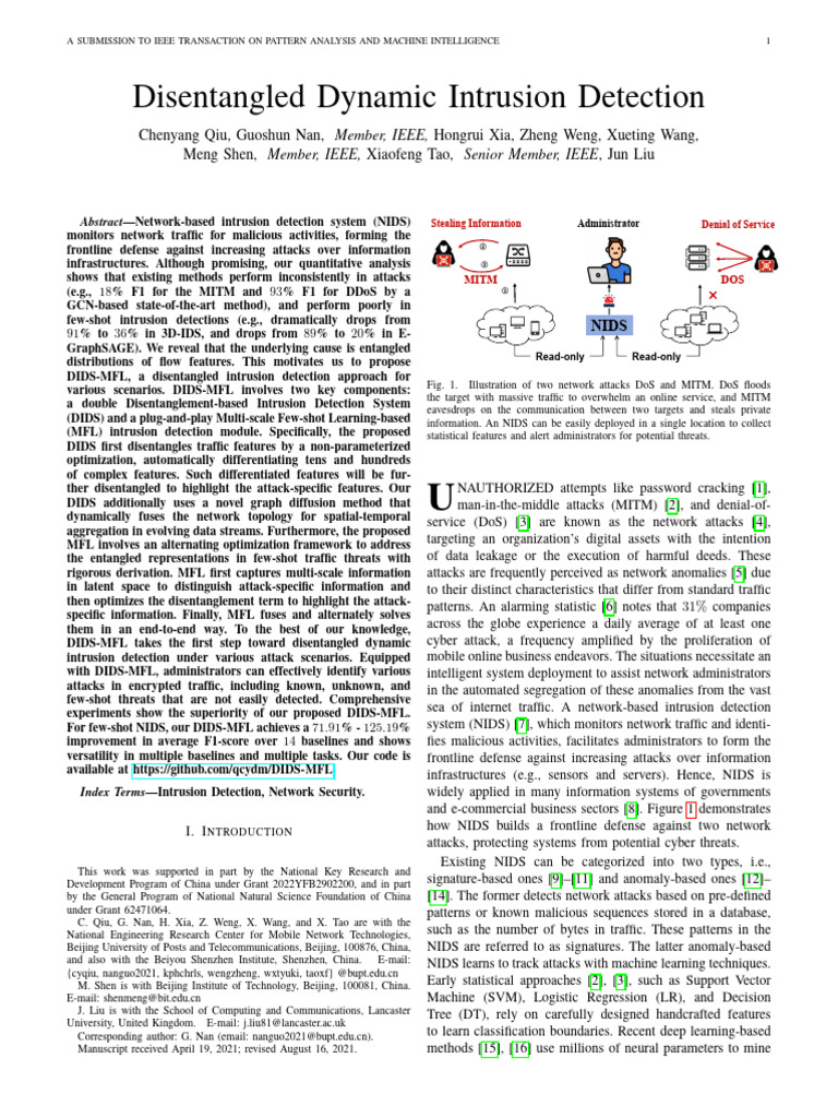 Disentangled Dynamic Intrusion Detection | PDF | Denial Of Service ...