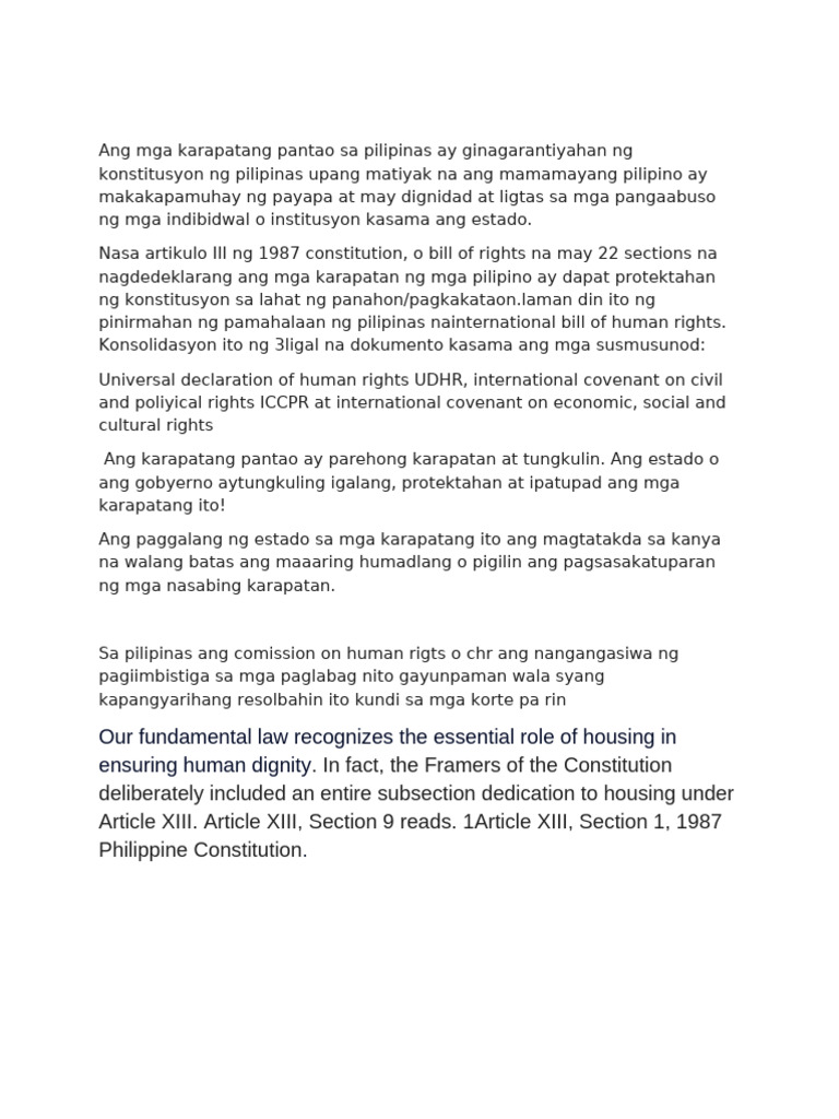 Human Rights in The Philippines Are Protected by The Constit | PDF