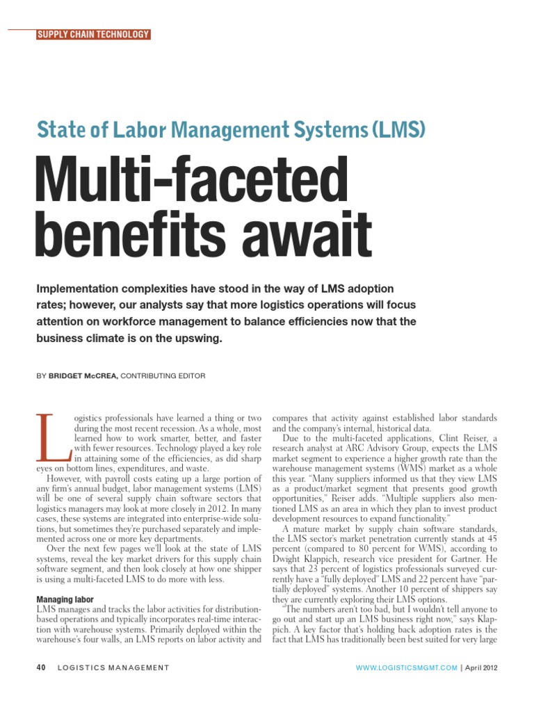 Labor Management Systems in Logistics | PDF | Logistics | Supply Chain