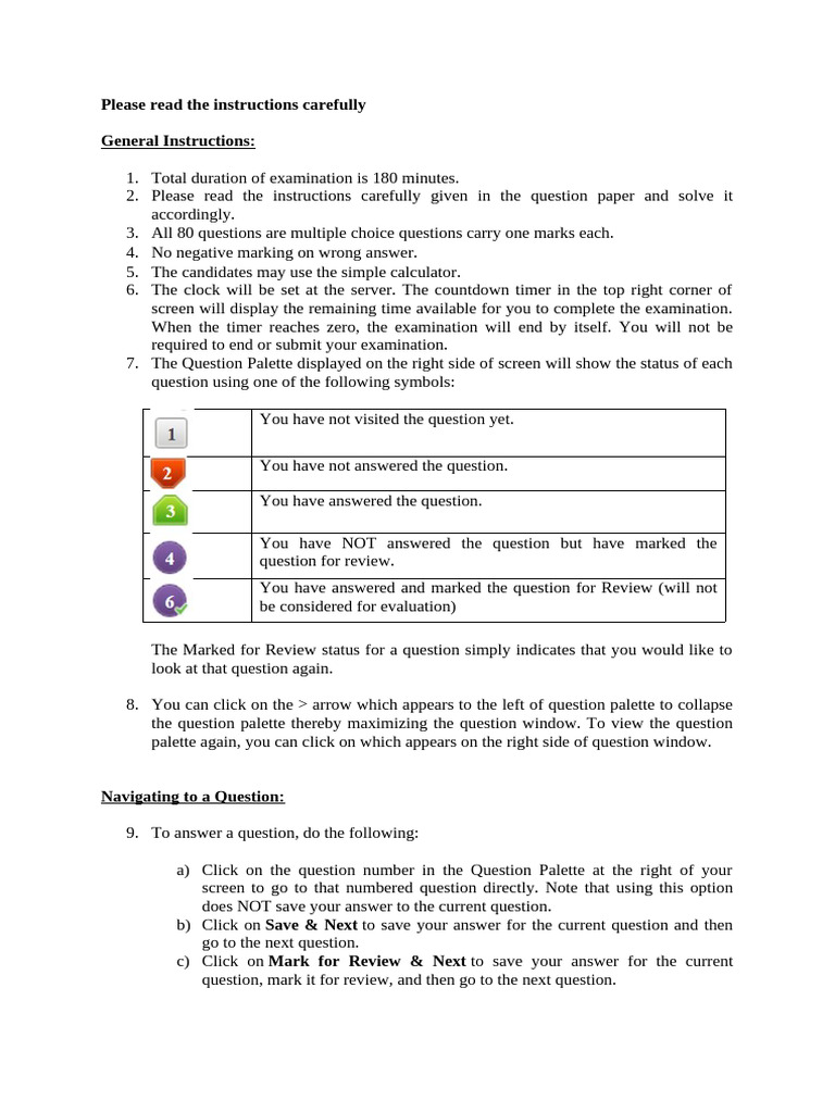 Online Exam Instructions and Guidelines | PDF | Computing
