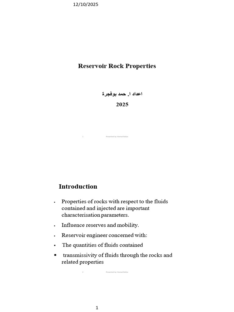 Reservoir Rock Properties Explained | PDF | Porosity | Petroleum Reservoir