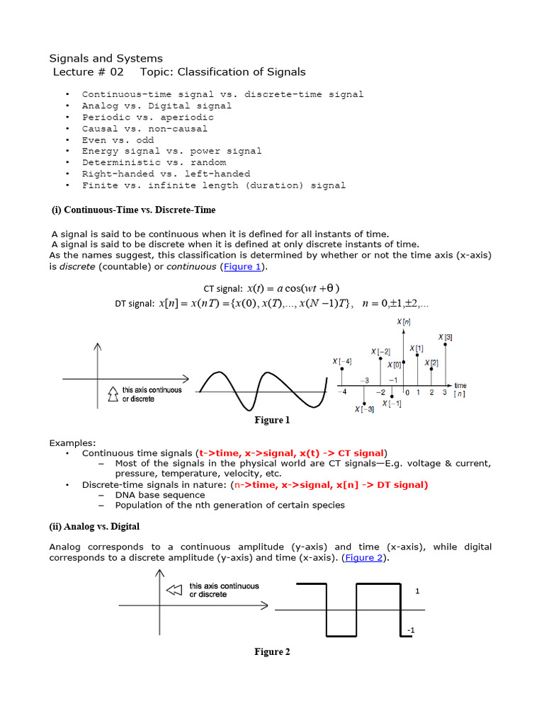 Signal Classification in Signals and Systems | PDF | Discrete Time And ...