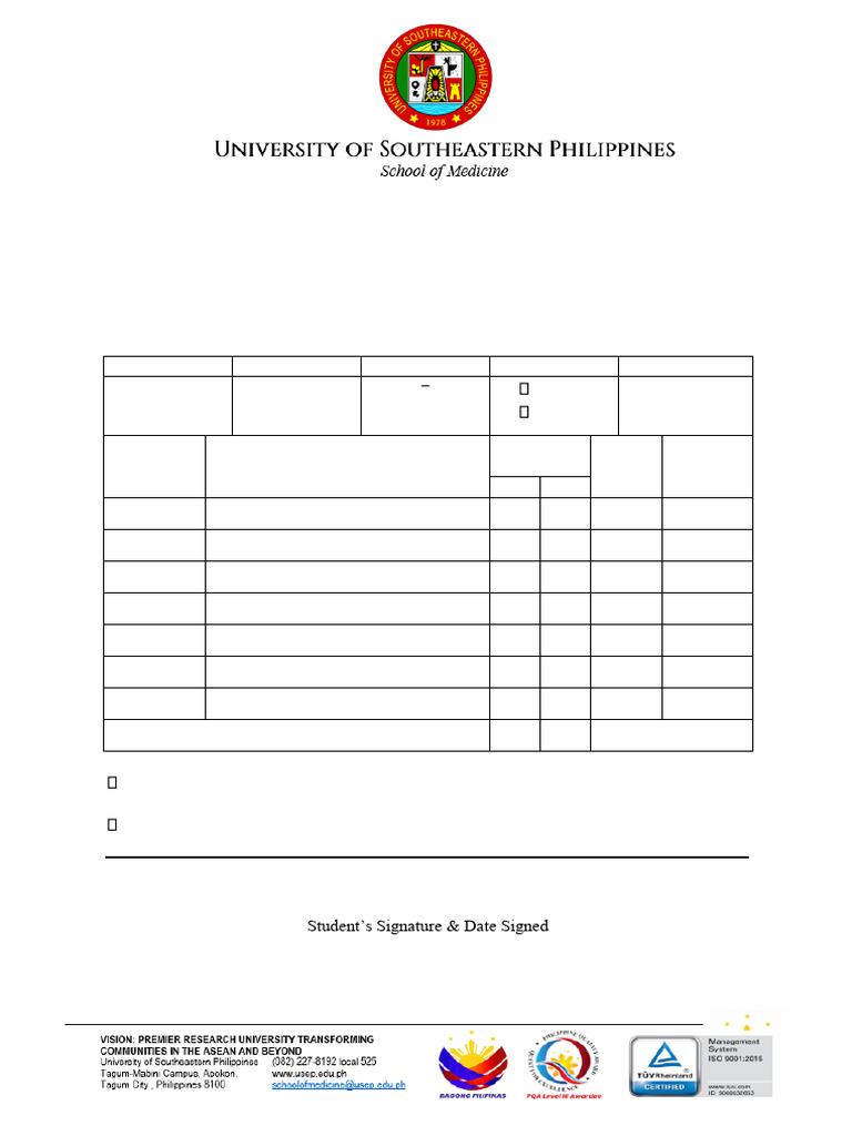 Pre-Registration Form for Students | PDF