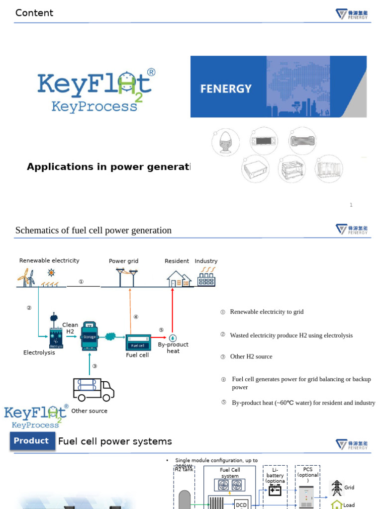 FENERGY KP Fuel Cell Applications in Power Generation | PDF | Fuel Cell ...