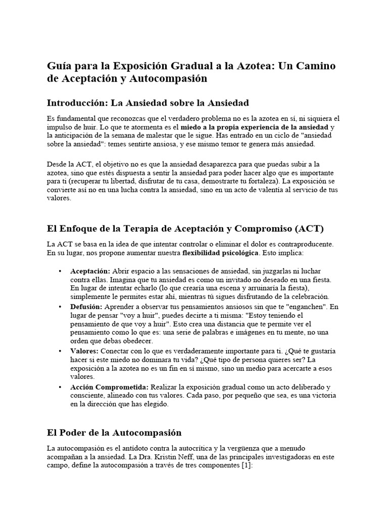 Guía para La Exposición Gradual A La Azotea Un Camino de Aceptación y ...