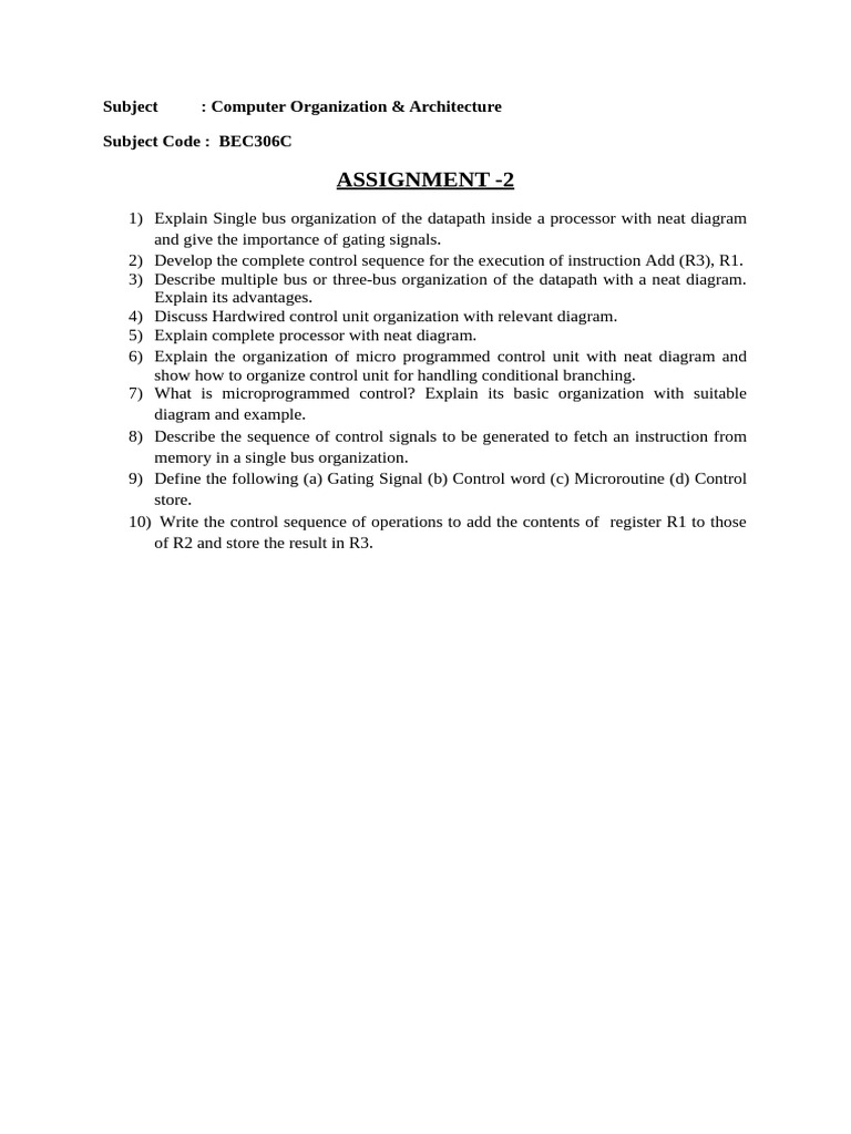 Assignment 2 Co&a Bec306c | PDF