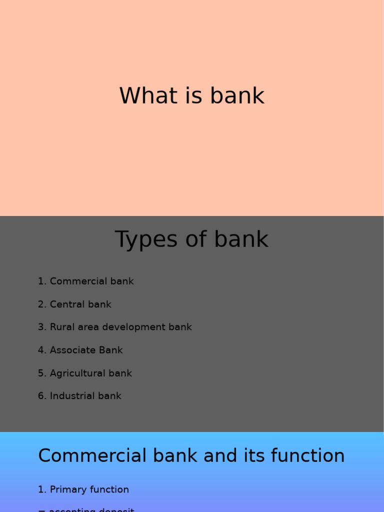 Types and Functions of Banks Explained | PDF