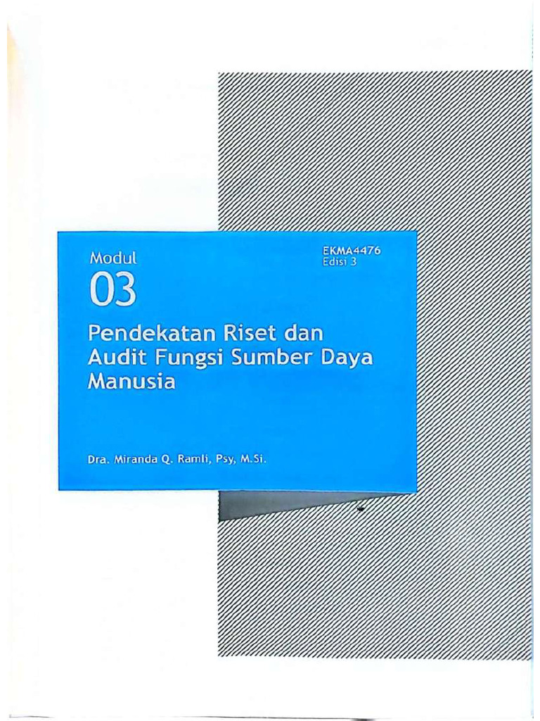 Embs4322 Modul 3 Pendekatan Riset Dan Audit Fungsi Sumber Daya Manusia ...
