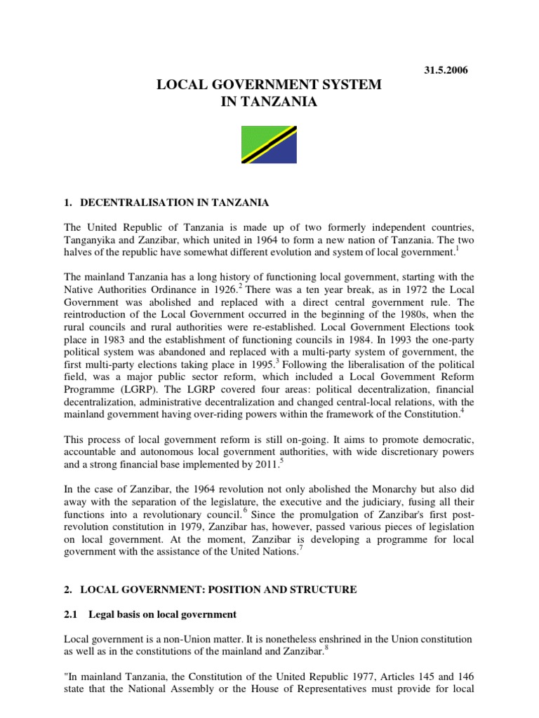 Local Government in Tanzania Tanzania Member Of Parliament