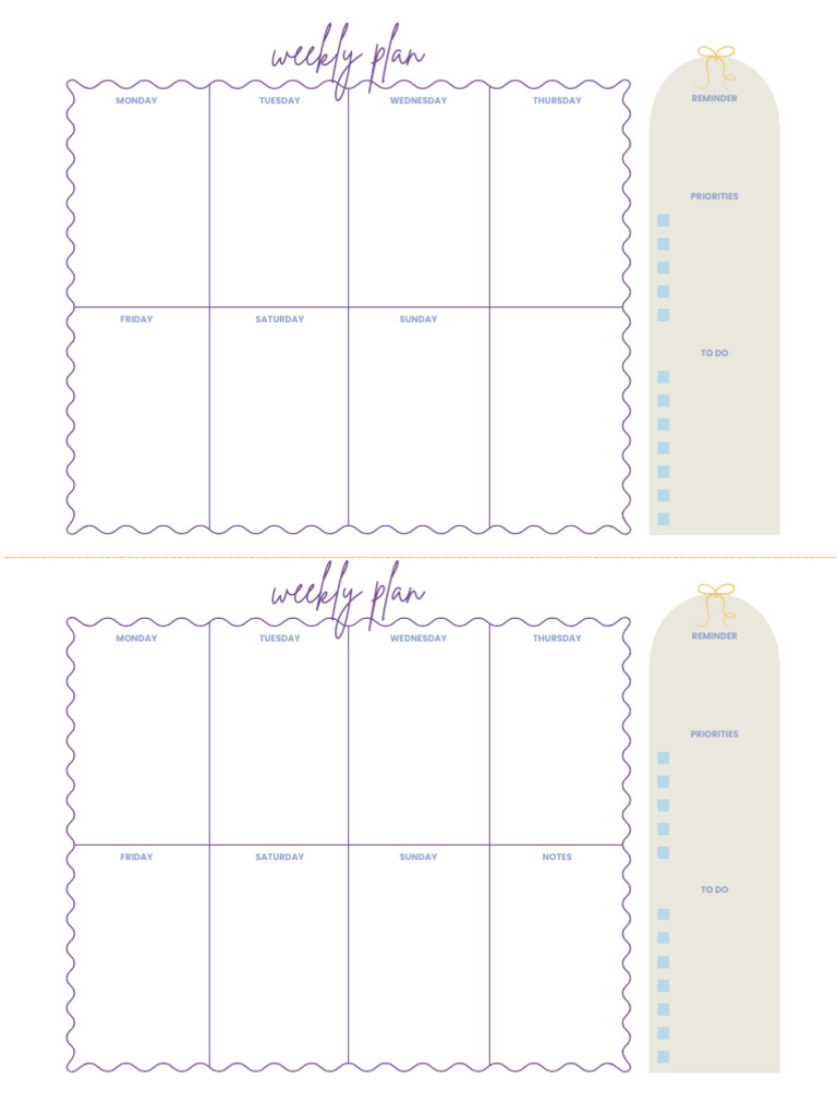 Weekly Plan | PDF