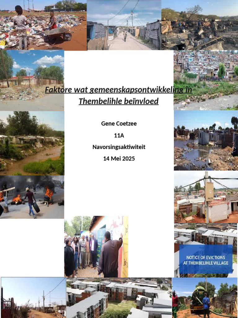 Faktore Wat Gemeenskapsontwikkeling in Thembelihle Beïnvloed | PDF