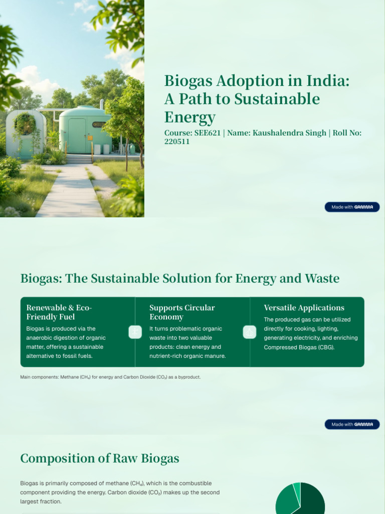 Biogas: Sustainable Energy in India | PDF | Biogas | Sustainable Energy